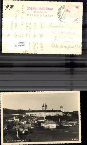 185862,Kremsmünster Teilansicht m. Stift i. Hintergrund Foto Ak