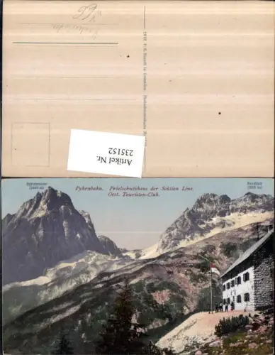 235152,Pyhrnbahn Prielschutzhaus b. Hinterstoder m. Spitzmauer u. Brodfall pub F. E. Brandt 1515