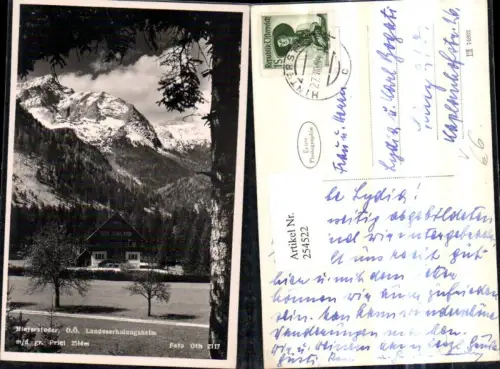 254522,Hinterstoder Landeserholungsheim m. d. Großen Priel Bergkulisse pub Foto Oth 2117