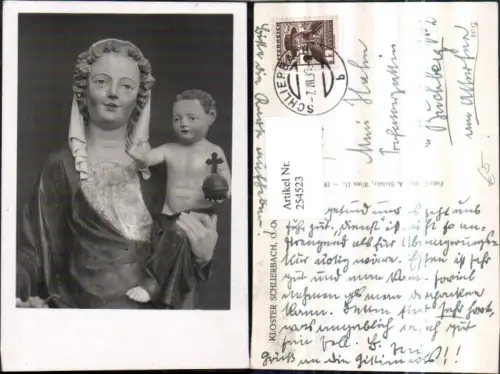 254523,Kloster Schlierbach Marienstatue m. Christuskind Detailansicht