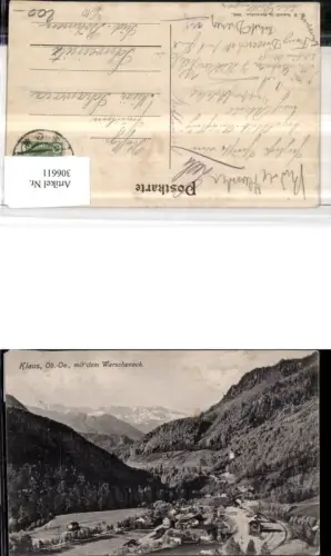 306611,Klaus an d. Pyhrnbahn Teilansicht Bahnhof m. Warscheneck Bergkulisse pub F. E. Brandt 2093