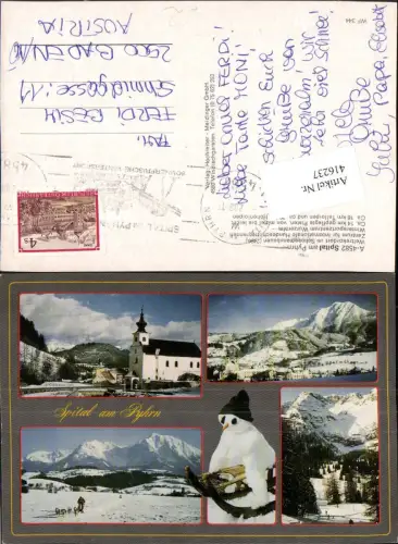 416237,Spital am Pyhrn Totale Kirche Schneemann Winterbilder Mehrbildkarte