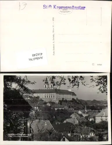 416240,Kremsmünster Teilansicht m. Stift vom Kalvarienberg