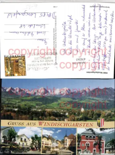 470265,Windischgarsten Totale Brunnen Rathaus Mehrbildkarte