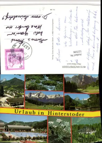 522596,Hinterstoder Totale Freibad Bergkulisse Mehrbildkarte