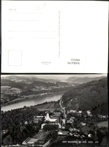 399533,Stift Wilhering b. Linz Totale Fliegeraufnahme