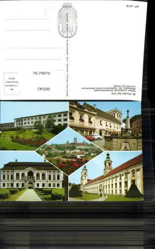 669343,Mehrbild Ak St Florian b. Linz Marktplatz Stift St Florian Schule