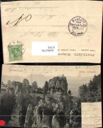 11793,Sächsische Schweiz Basteibrücke Bastei Viadukt b. Lohmen Rathen