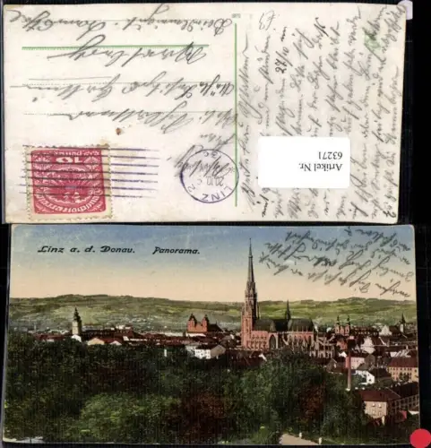 63271,Linz a.d. Donau Maria Empfängnis Dom Panorama Photochromie