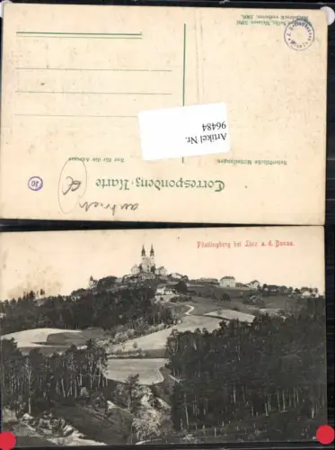 96484,Pöstlingberg b. Linz a.d. Donau Waldansicht 1906