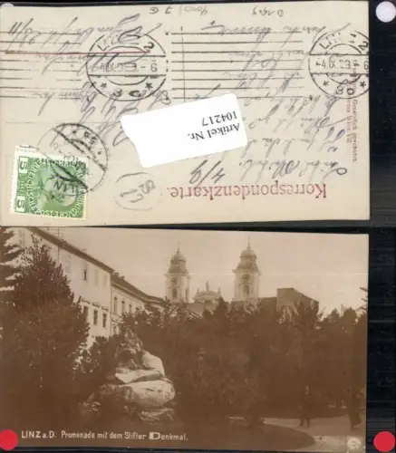 104217,FotoAK Linz a.d. Donau Promenade Stifter Denkmal