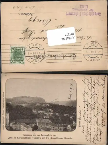 104272,Linz a.d. Donau Panorama v. Turmgalerie Freinberg Donautal