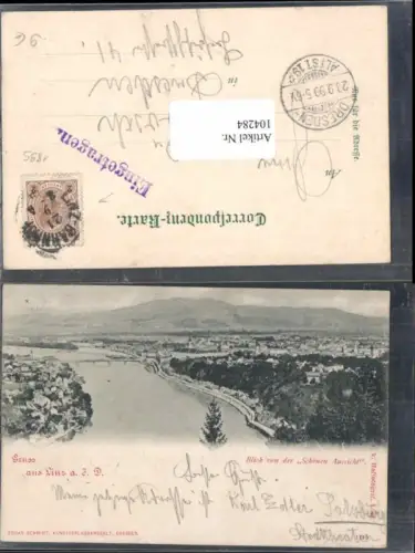 104284,Linz a.d. Donau Totale 1900 Stempel Bahnhof Eingetragen