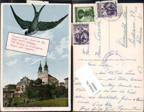 106682,Gruss aus Pöstlingberg b. Linz Schwalbe