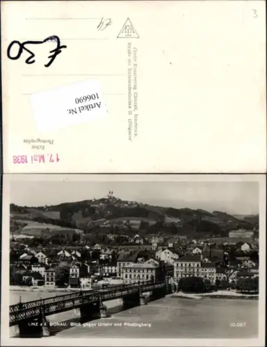 106690,Linz a.d. Donau Blick nach Urfahr Brücke