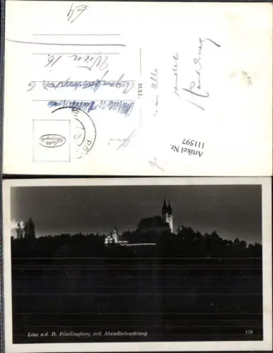 111597,Linz a.d. Donau Pöstlingberg mit Abendbeleuchtung