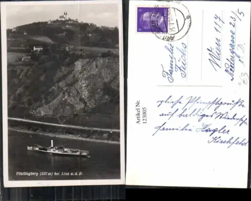 123005,Pöstlingberg bei Linz a.d. Donau m. Dampfer HEBE