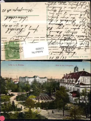 123050,Linz Blick i. d. Volksgarten 1913