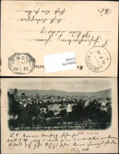 123564,Linz a.d. Donau von der Gugl 1898