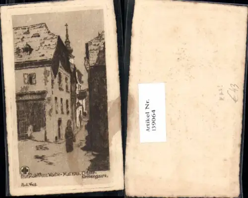 139064,Rotes Kreuz Woche Urfahr b. Linz 1916 Rudolf Veit Kirchengasse RAR