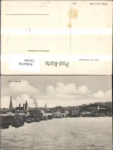 156180,Linz Ansicht m. Vielen Schiffen Dampfern