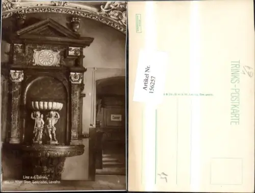 156257,Linz Alter Dom Innenansicht Sakristei Lavabo Brunnen pub Trinks Co 7