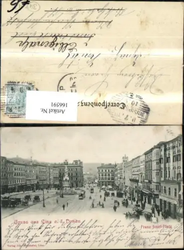 166591,Linz Hauptplatz Franz Josef Platz Automobil Strassenbahn