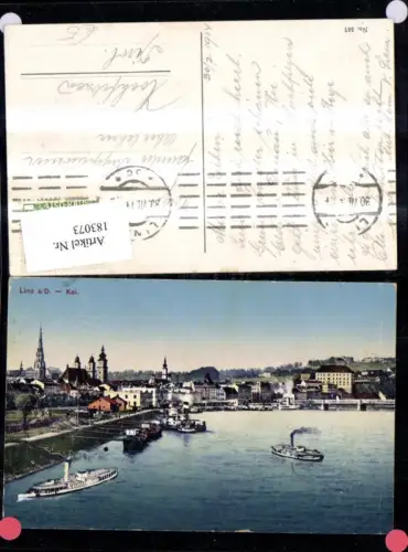 183073,Linz Kai Ortsansicht Dampfschiff