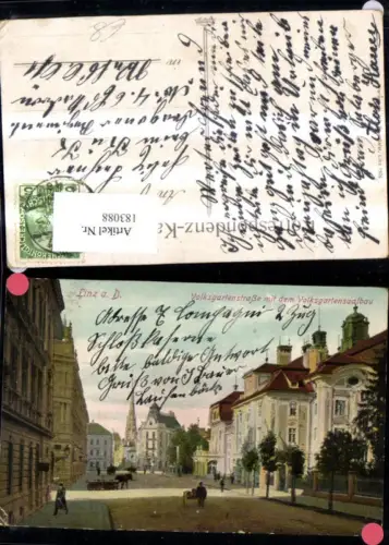 183088,Linz Volksgartenstraße m. d. Volksgartensaalbau Straßenansicht