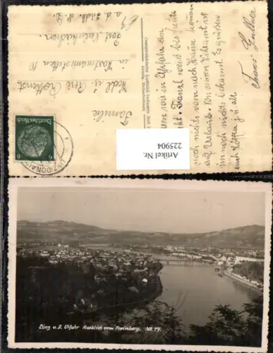 225904,Linz a. d. Donau Totale Ausblick v. Freinberg