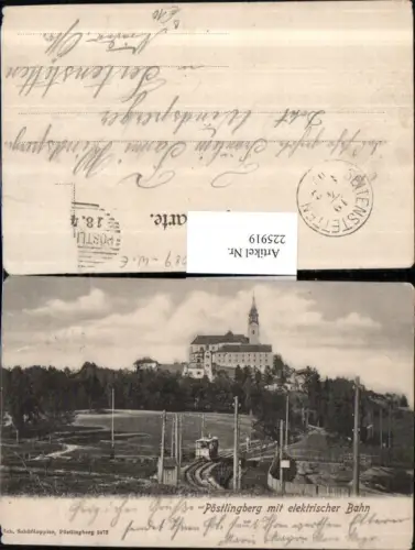 225919,Linz a. d. Donau Pöstlingberg m. Elektrischer Bahn Kirche Bergbahn