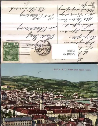 258088,Linz an d. Donau Totale Blick von d. Dom