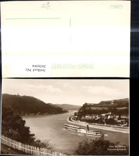 265694,Linz a. d. Donau Donautal aufwärts Schiff Dampfer pub Trinks Co 31