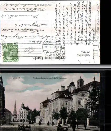 298956,Linz an d. Donau Volksgartensalon u. Cafe Habsburg Straßenansicht