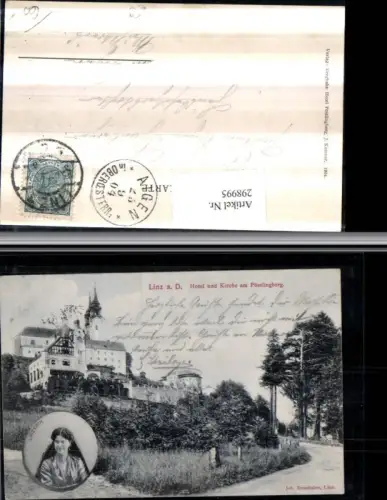 298995,Linz an d. Donau Hotel u. Kirche am Pöstlingberg Linzerin Portrait