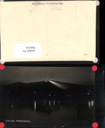 399434,Linz an d. Donau Pöstlingberg b. Nacht Kirche