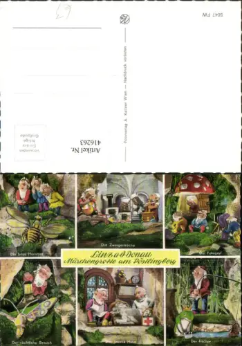 416263,Linz an d. Donau Märchengrotte am Pöstlingberg Zwerge Fischer Fotograf Mehrbildkarte