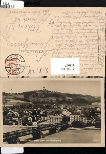 435067,Linz an d. Donau Brücke Urfahr Teilansicht m. Pöstlingberg