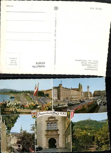 435074,Linz an d. Donau Schiffstation Hauptplatz Landhaus Mehrbildkarte