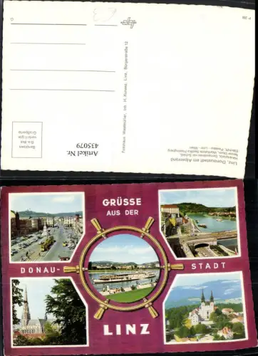 435079,Linz an d. Donau Hauptplatz Schloss Dom Kirche Pöstlingberg Mehrbildkarte
