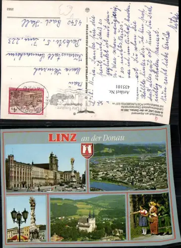 435101,Linz an d. Donau Totale Hauptplatz Pöstlingberg Mehrbildkarte pub Alpine Luftbild 2552
