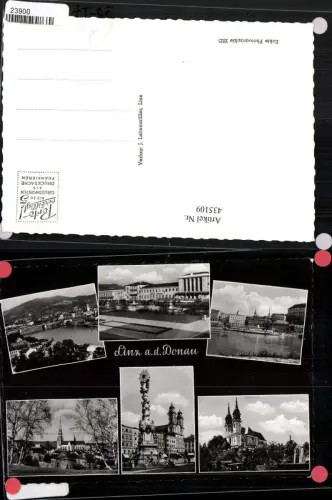 435109,Linz an d. Donau Teilansicht Bahnhof Dreifaltigkeitssäule Kirche Mehrbildkarte