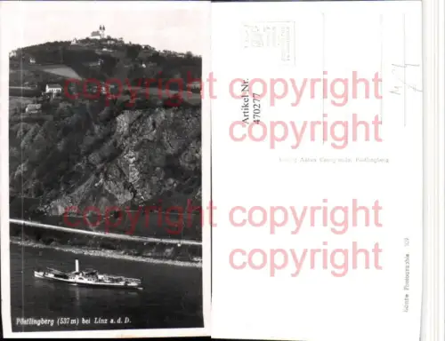 470277,Linz an d. Donau Pöstlingberg Kirche Dampfer