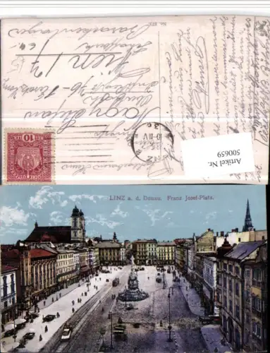 500659,Linz an d. Donau Franz Josef-Platz Pestsäule Kirche