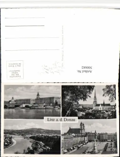 500682,Linz an d. Donau Totale Dom Hauptplatz Brücke Mehrbildkarte