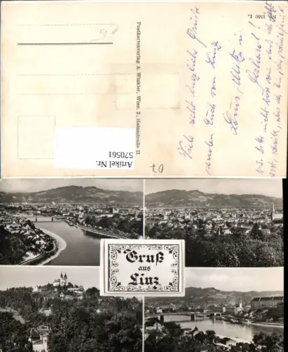 570561,Mehrbild Ak mit Leporello m. 7 Ansichten Linz a. d. Donau