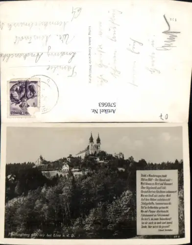 570563,Linz a. d. Donau Pöstlingberg Spruch Text v. Edward Samhaber