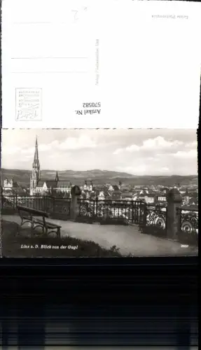 570582,Foto Ak Linz a. d. Donau Blick v. d. Gugl