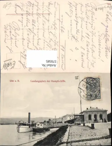 570585,Linz a. d. Donau Landungsplatz d. Dampfschiffe Anleger