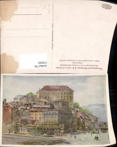 570592,Künstler Ak F. X. Weidinger Linz a. d. Donau Burg